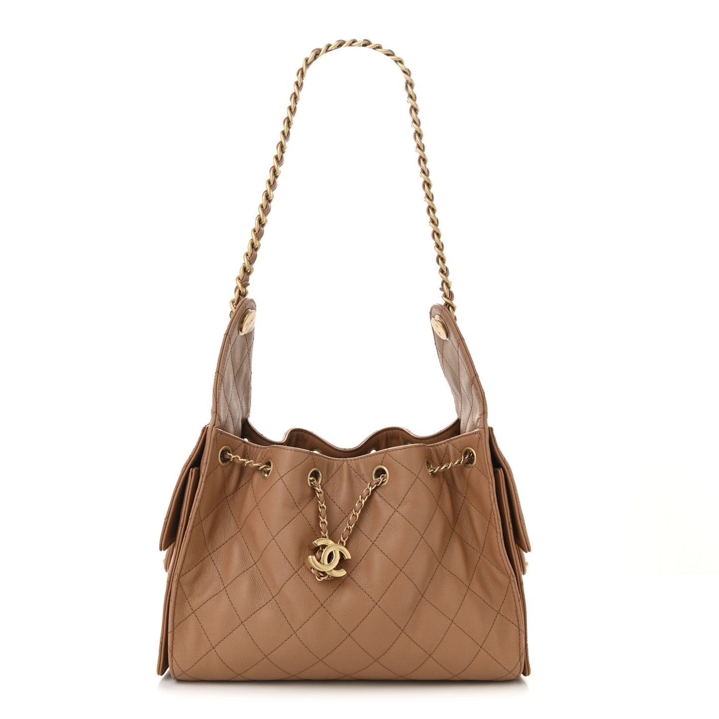 Caviar Quilted Small Chanel 25 Handbag Brown
