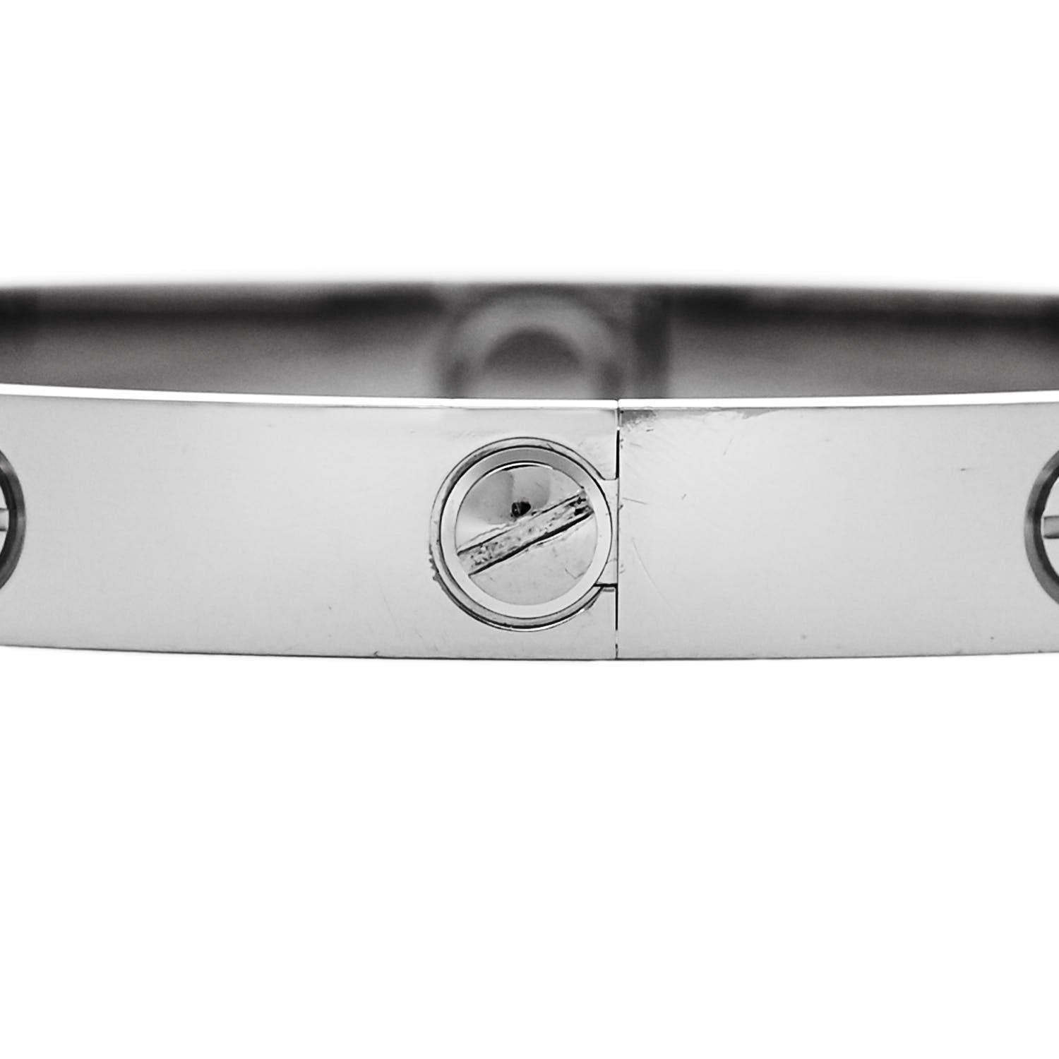 Cartier 18K White Gold LOVE Bracelet 17 5 of 9