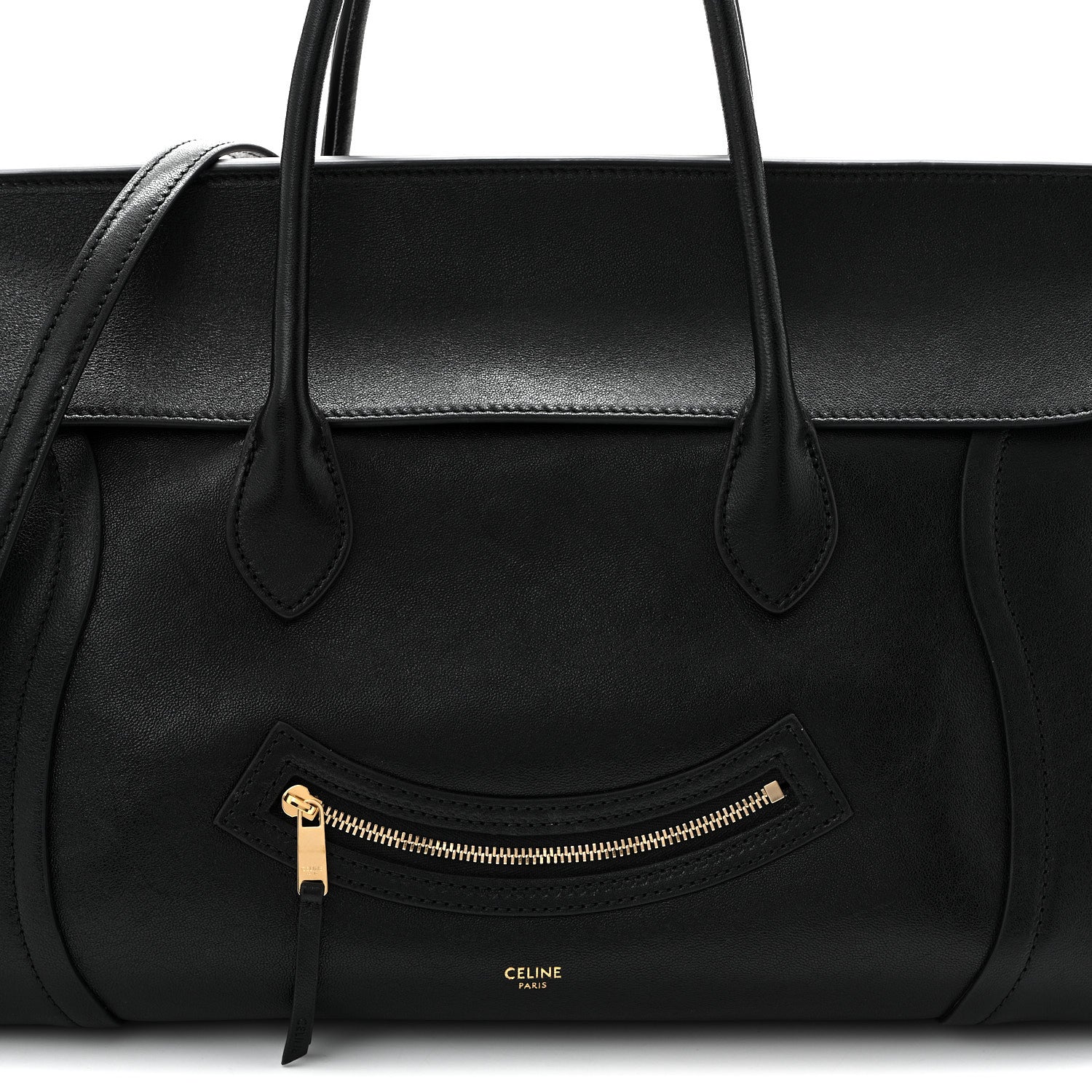 Celine Supple Shiny Lambskin Medium Smiling New Luggage Black 8 of 10