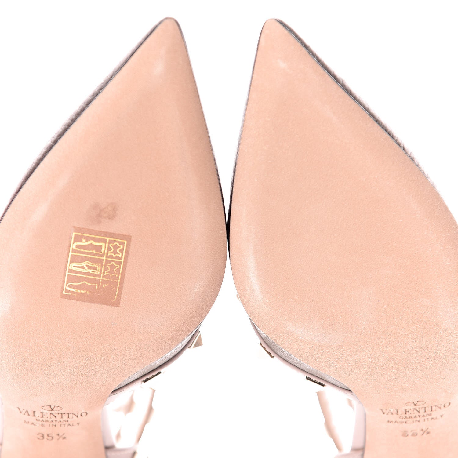 Valentino Garavani Metallic Pebbled Calfskin Rockstud Ankle Strap 65mm Pumps 35.5 Sasso Poudre 7 of 9
