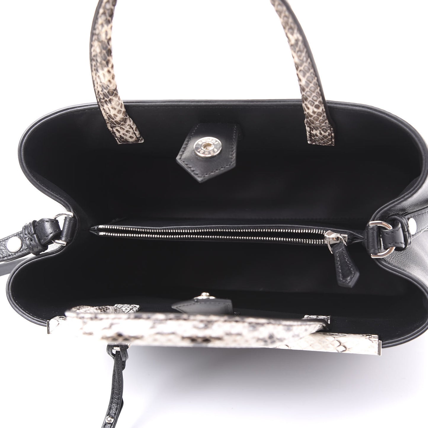 Vitello Dolce Elaphe Petite 2Jours Tote Black