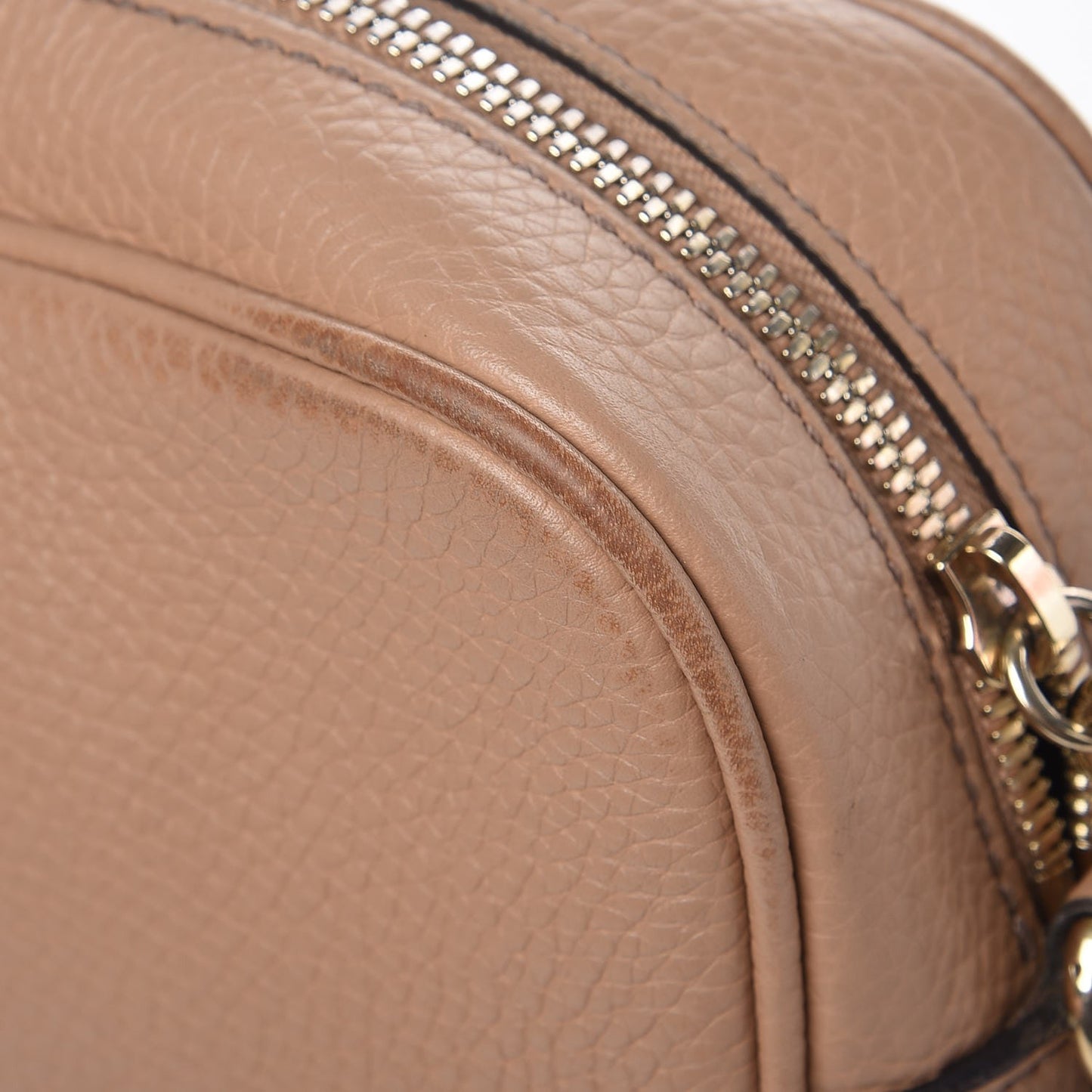 Pebbled Calfskin Small Soho Disco Bag Rose Beige