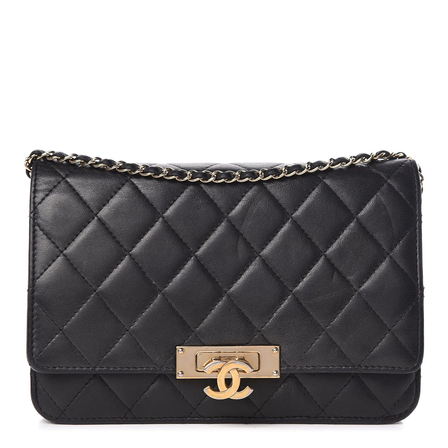Chanel Lambskin Quilted Golden Class Wallet on Chain WOC Black 1 of 39