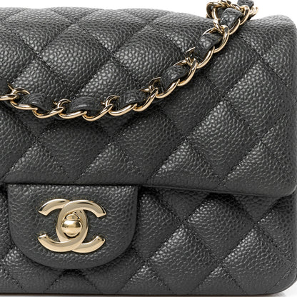 Chanel Iridescent Caviar Quilted Mini Rectangular Flap Charcoal 9 of 11