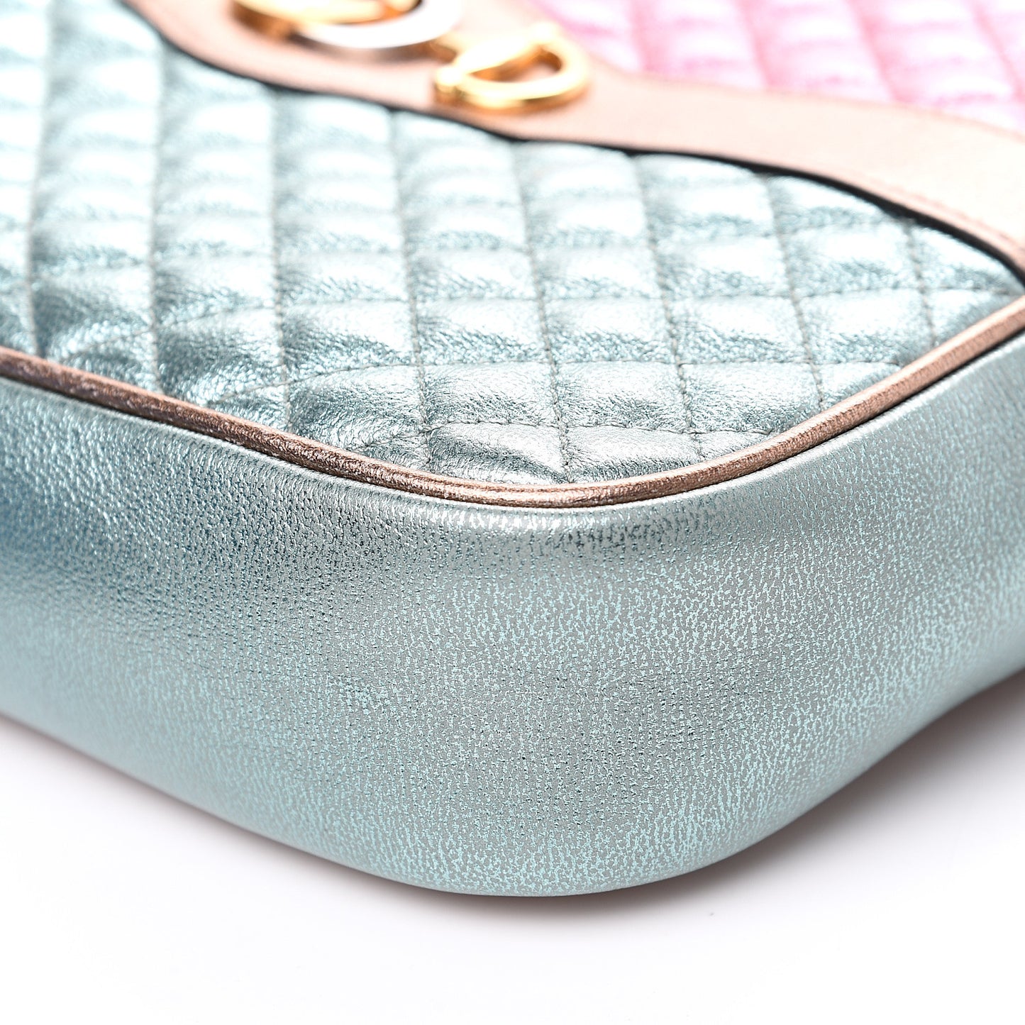Laminated Nappa Trapuntata Small Zumi Shoulder Bag Rosa Lago Rame