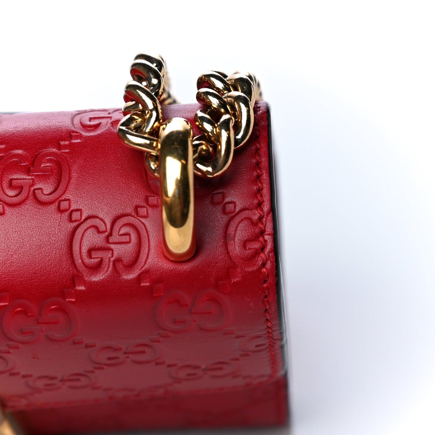 Gucci Guccissima Small Padlock Shoulder Bag Hibiscus Red 8 of 19