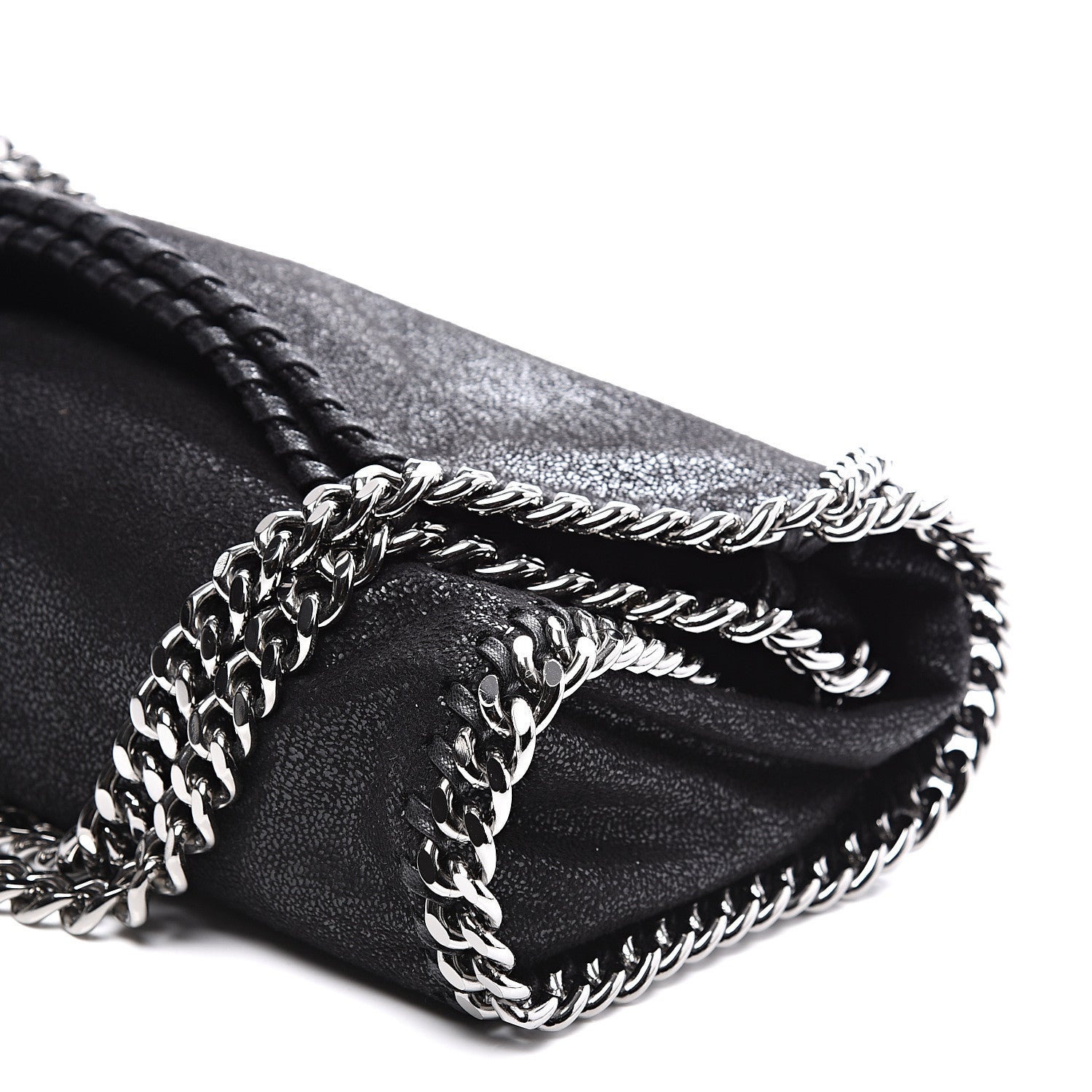 Stella McCartney Shaggy Deer Mini Falabella Fold Over Tote Black 8 of 11