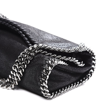 Stella McCartney Shaggy Deer Mini Falabella Fold Over Tote Black 8 of 11