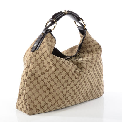 Gucci Monogram Large Horsebit Chain Hobo Dark Brown 3 of 7