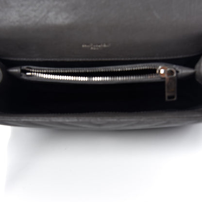 Saint Laurent Sheepskin Matelasse Chevron Monogram Medium College Bag Light Coal 5 of 10