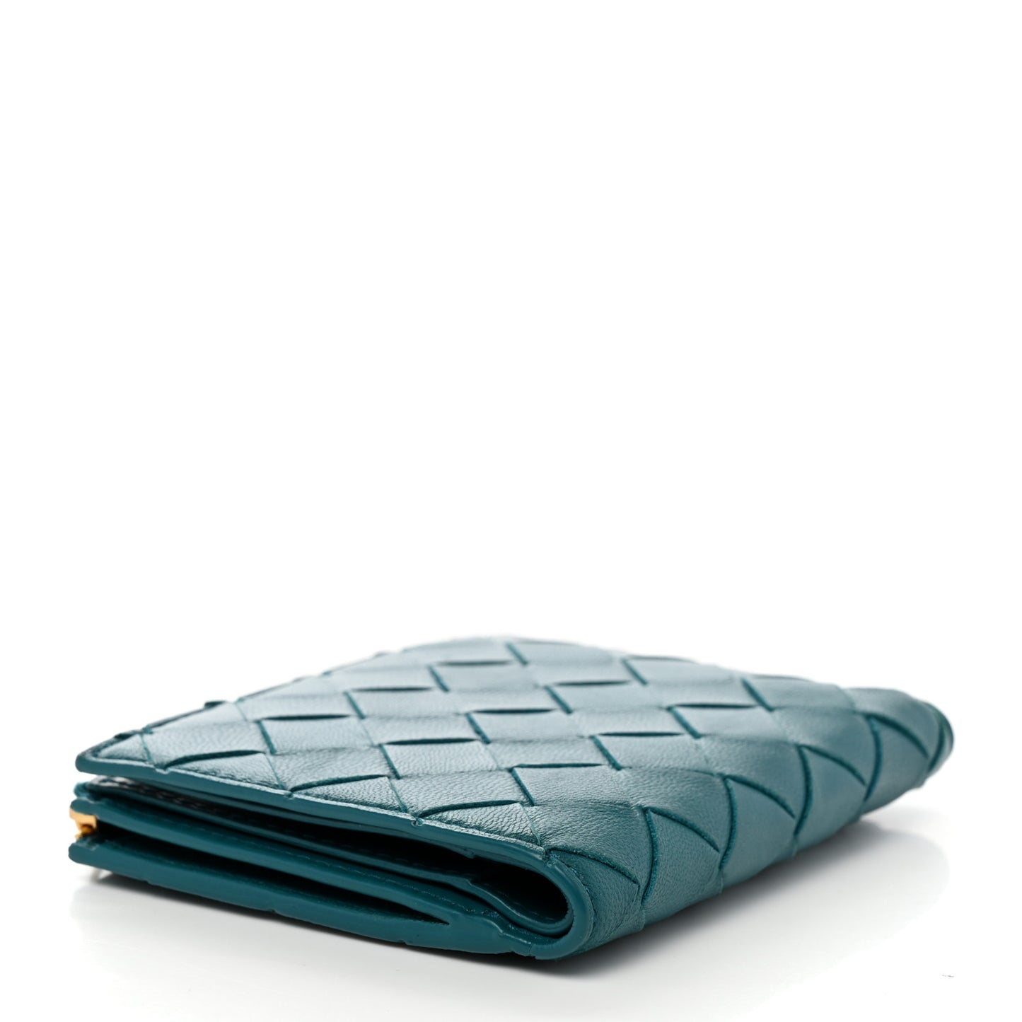 Nappa Intrecciato Bifold Zip Wallet Mallard