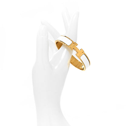 Hermes Enamel Narrow Clic Clac H Bracelet PM White 2 of 5