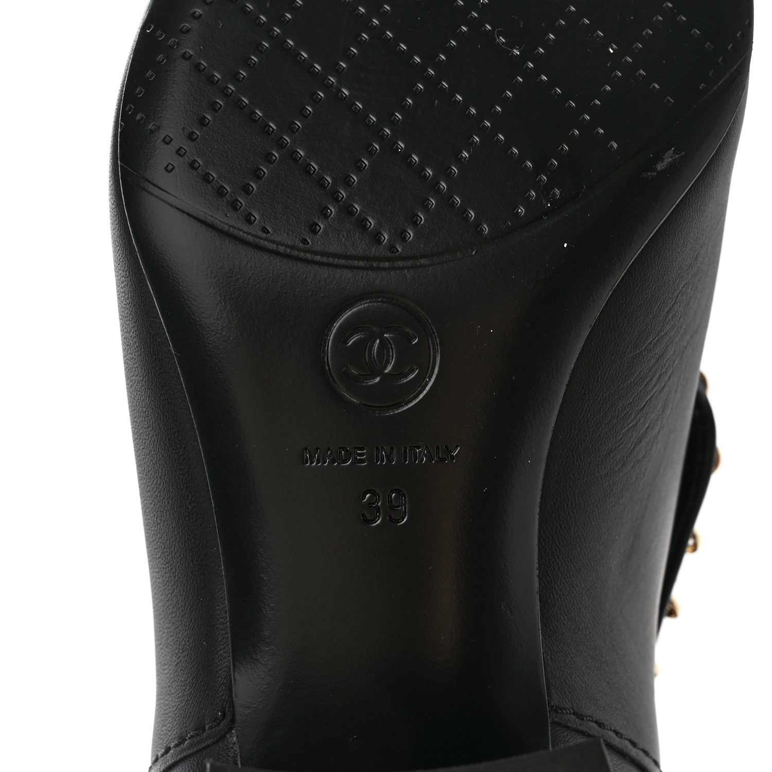 Chanel Calfskin Knee High Chain Boots 39 Black 6 of 18