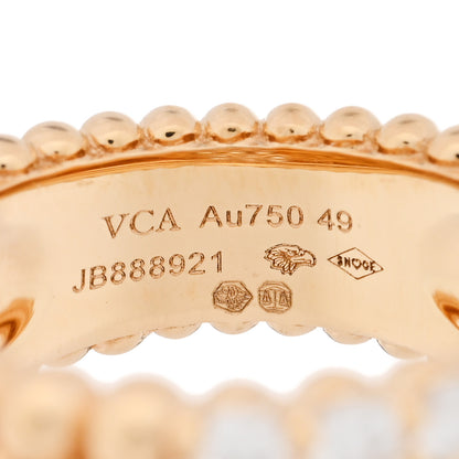 Van Cleef & Arpels 18K Yellow Gold Diamond Perlee 5 Rows Ring 49 5 4 of 4