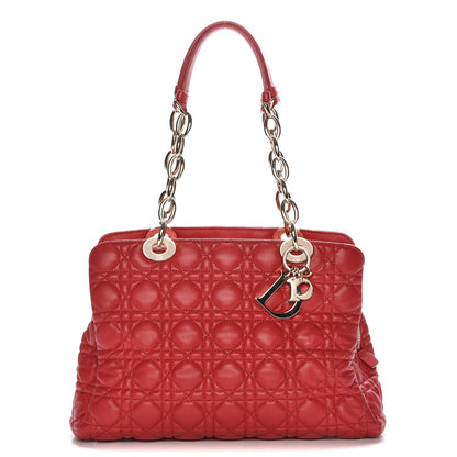 Christian Dior Lambskin Cannage Small Dior Soft Zipped Shopping Tote Red 1 of 7