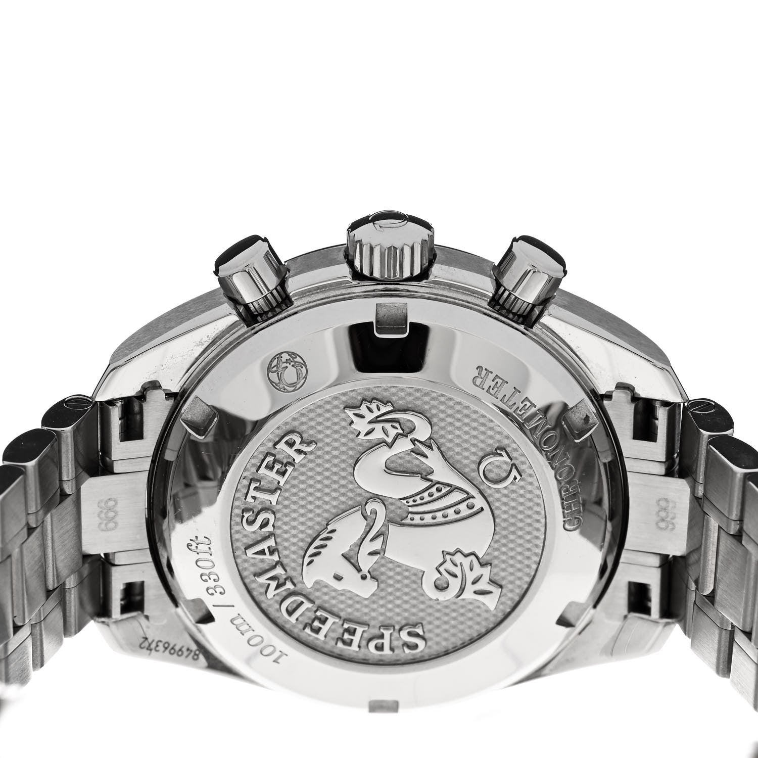 Omega Stainless Steel Diamond Bezel Mother of Pearl 38mm Speedmaster Chronograph Automatic Watch 324.15.38.40.05.001 4 of 5