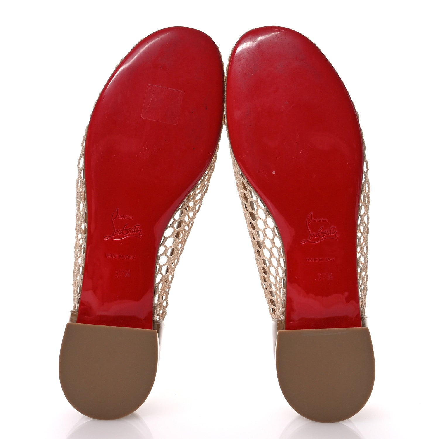 Christian Louboutin Mesh Patent Calfskin Sweetie Jane Flats 37.5 Lionne 6 of 8