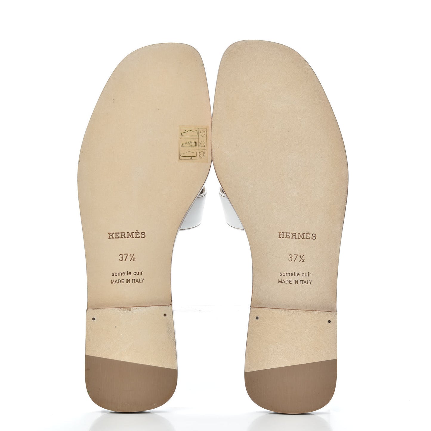 Box Calfskin Oran Sandals 37.5 White