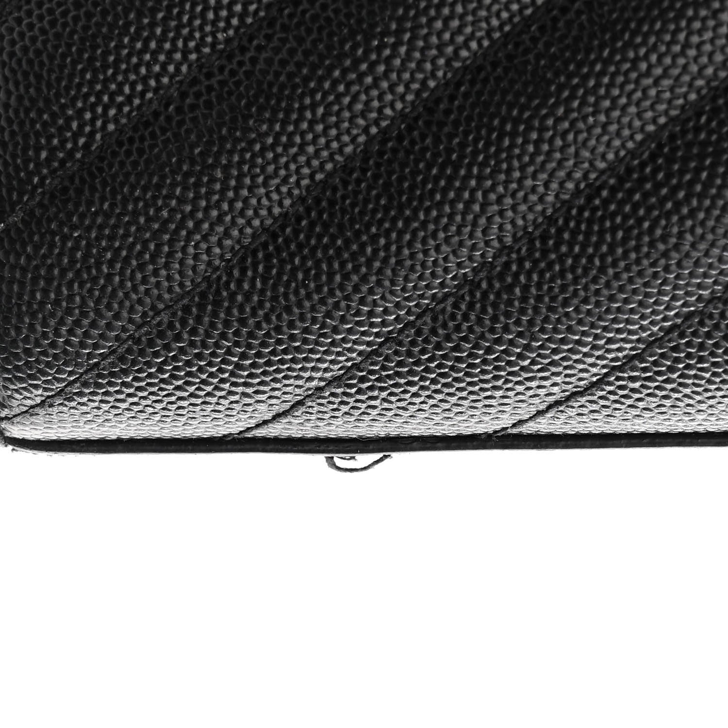 Saint Laurent Grain De Poudre Matelasse Chevron Medium Monogram Satchel Black 15 of 20