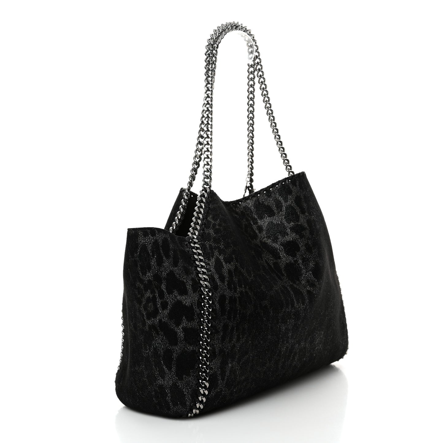 Leopard Shaggy Deer Falabella Reversible Tote Grey