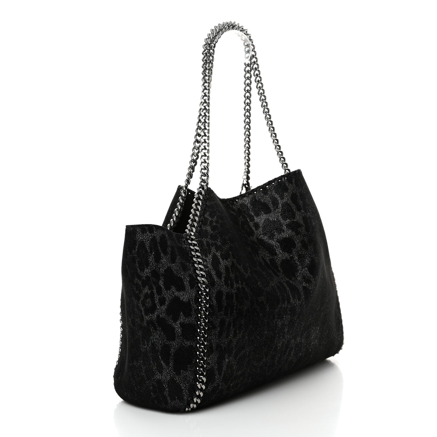 Stella McCartney Leopard Shaggy Deer Falabella Reversible Tote Grey 4 of 11