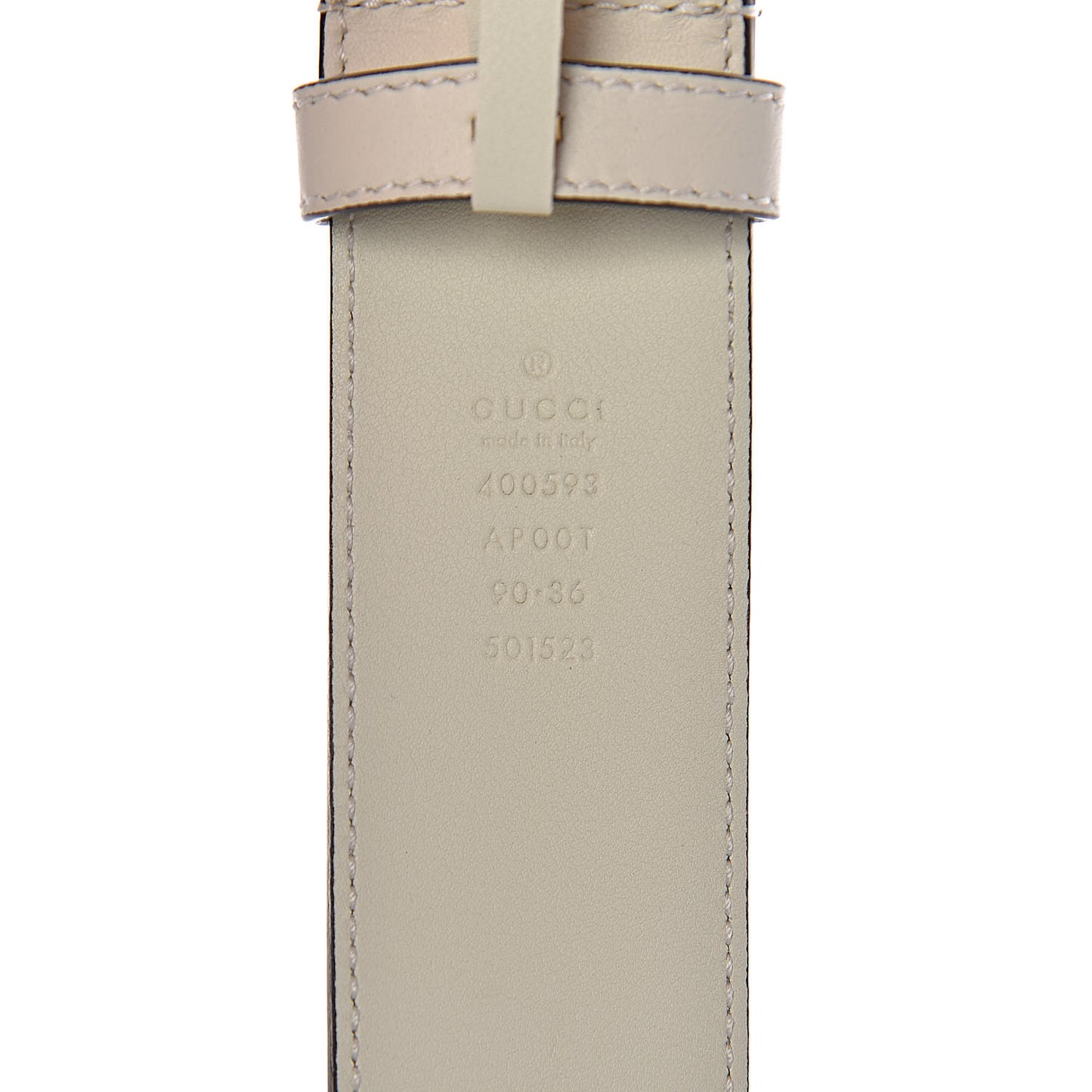 Calfskin Double G 40mm Belt 90 36 Mystic White