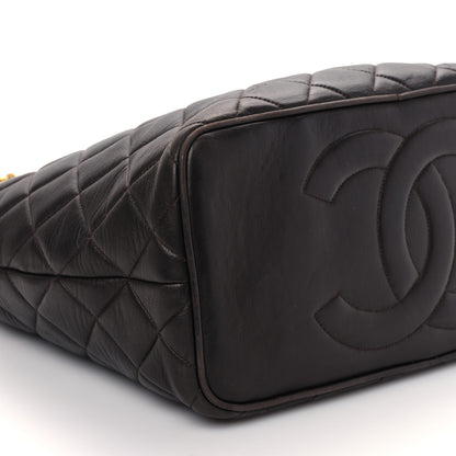 Chanel Lambskin Quilted Shopping Tote Brown 9 of 11