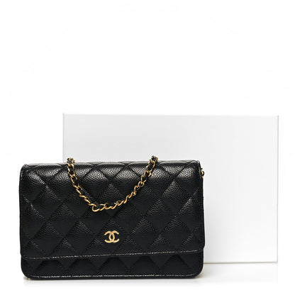Chanel Caviar Quilted Wallet on Chain WOC Black 12 of 12
