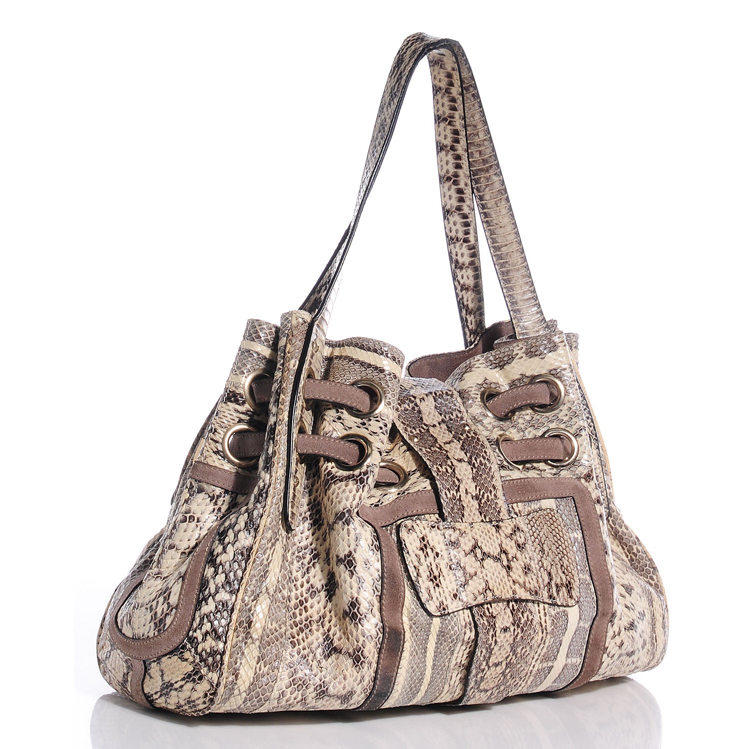 Jimmy Choo Watersnake Suede Ramona Natural 3 of 9