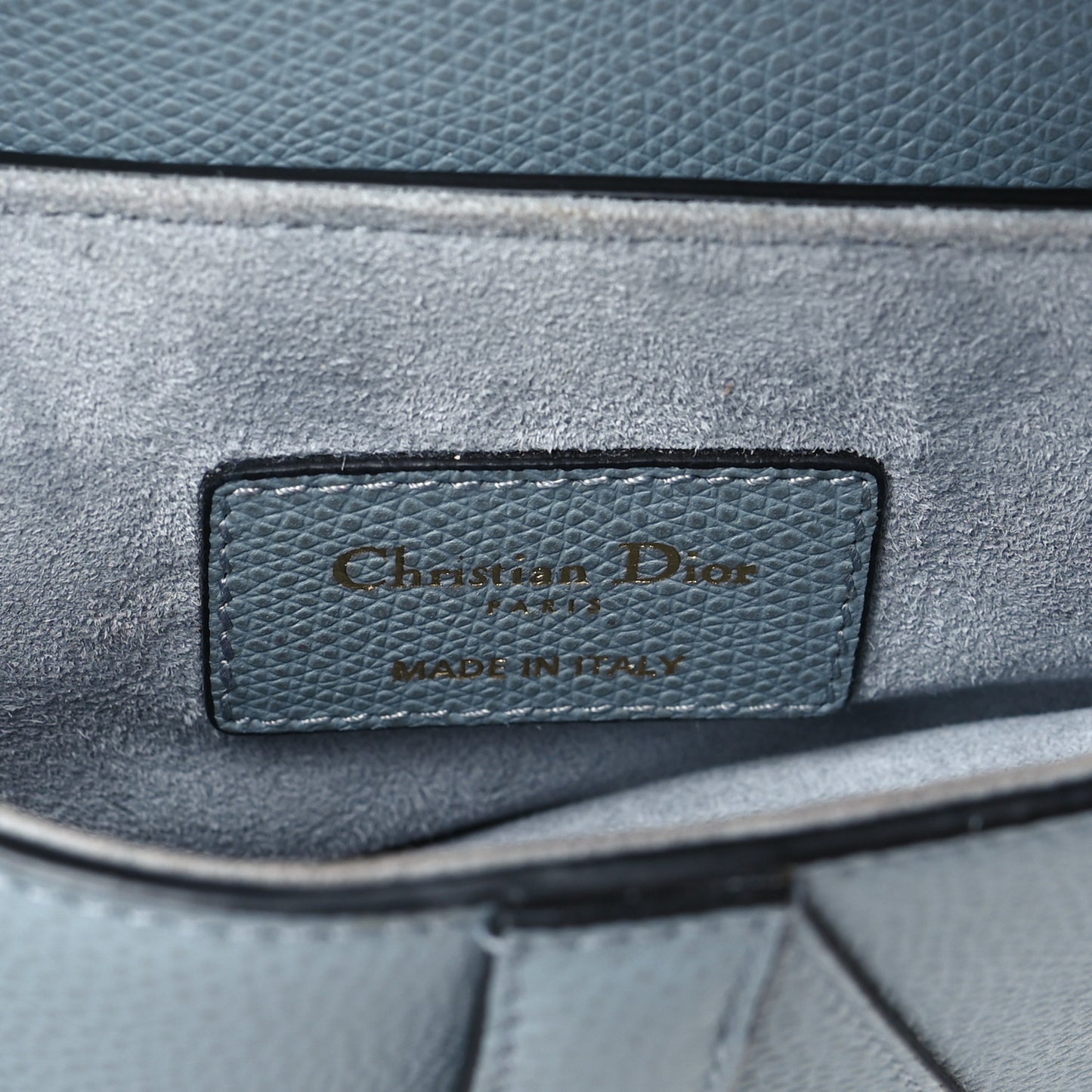Grained Calfskin Saddle Bag Sky Blue