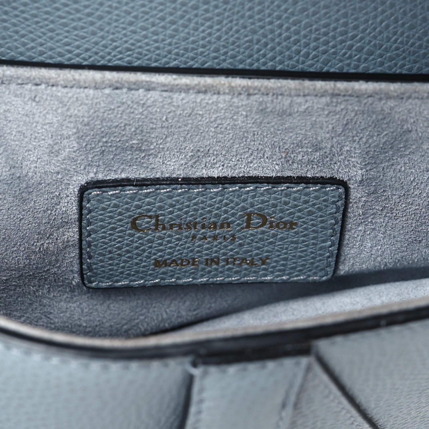 Christian Dior Grained Calfskin Saddle Bag Sky Blue 6 of 9