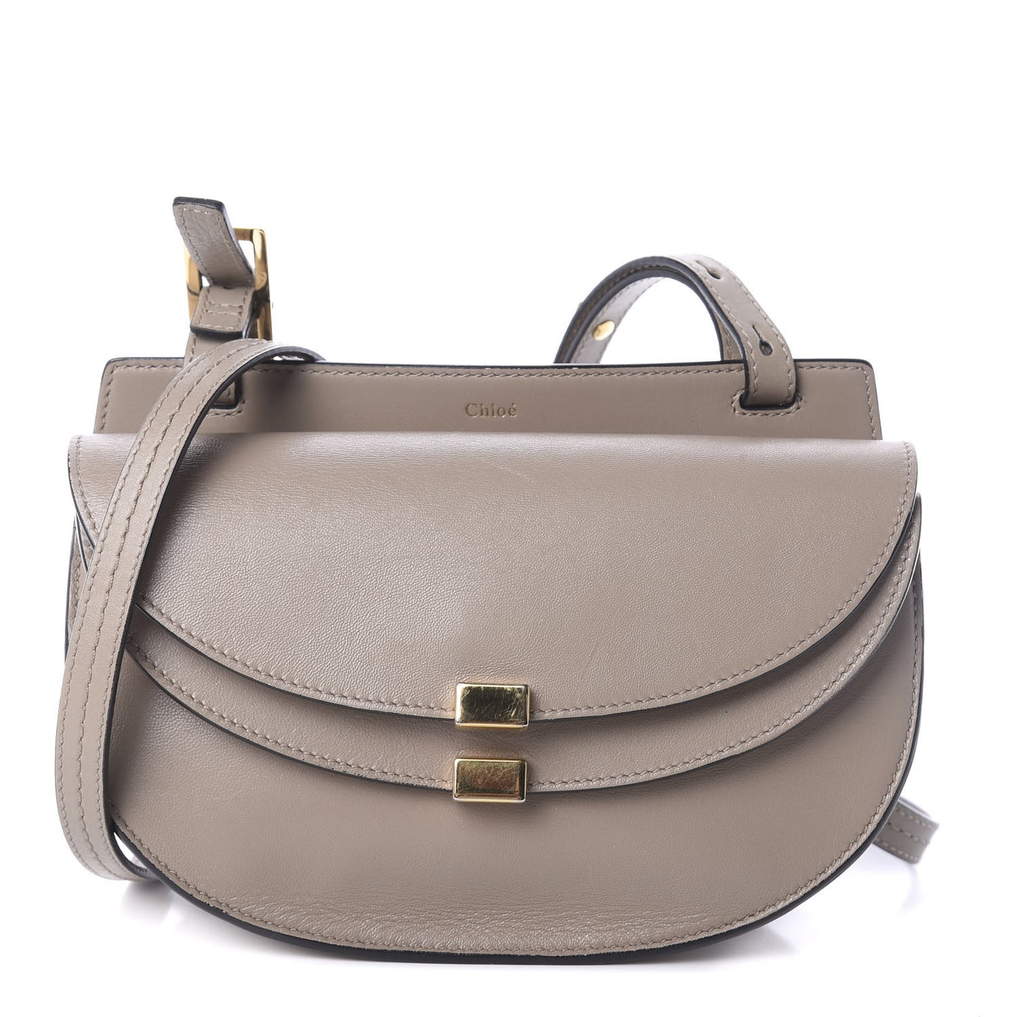 Calfskin Mini Georgia Crossbody Bag Motty Grey