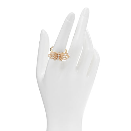 Gucci 18K Yellow Gold Diamond Butterfly Ring 56 7.75 2 of 6