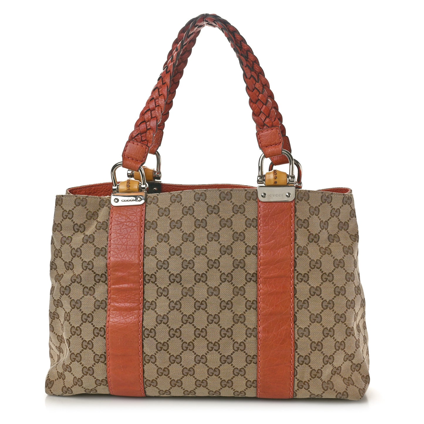Monogram Medium Bamboo Bar Tote Coral