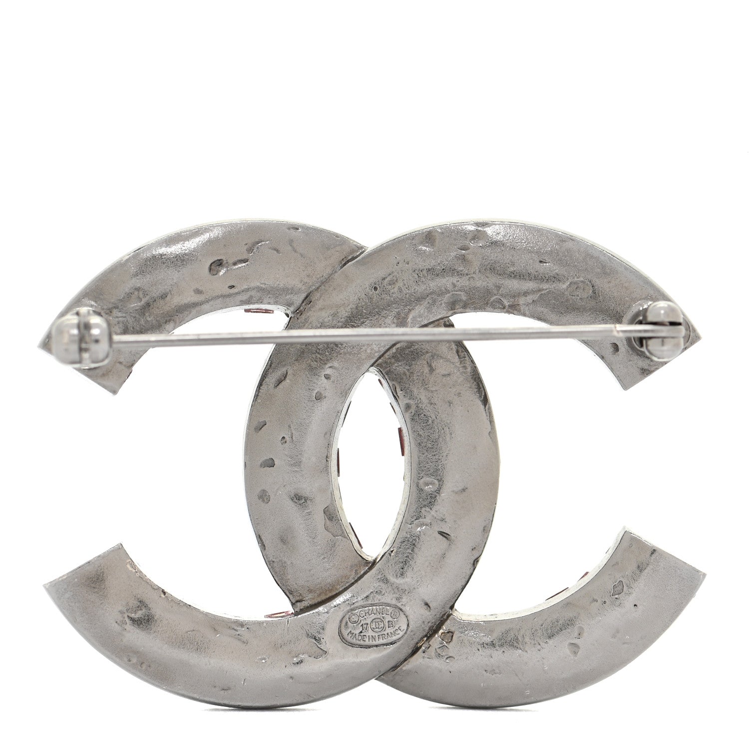 Chanel Ruthenium Crystal CC Brooch Red 3 of 5