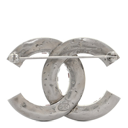Chanel Ruthenium Crystal CC Brooch Red 3 of 5