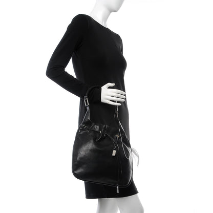 Gucci Calfskin Bamboo Top Handle Bag Black 2 of 11