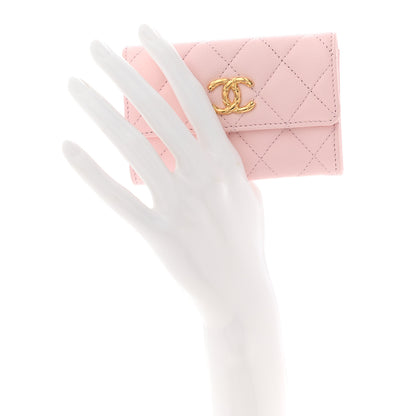 Chanel Caviar Quilted CC Flap Card Holder Rose 2 of 8
