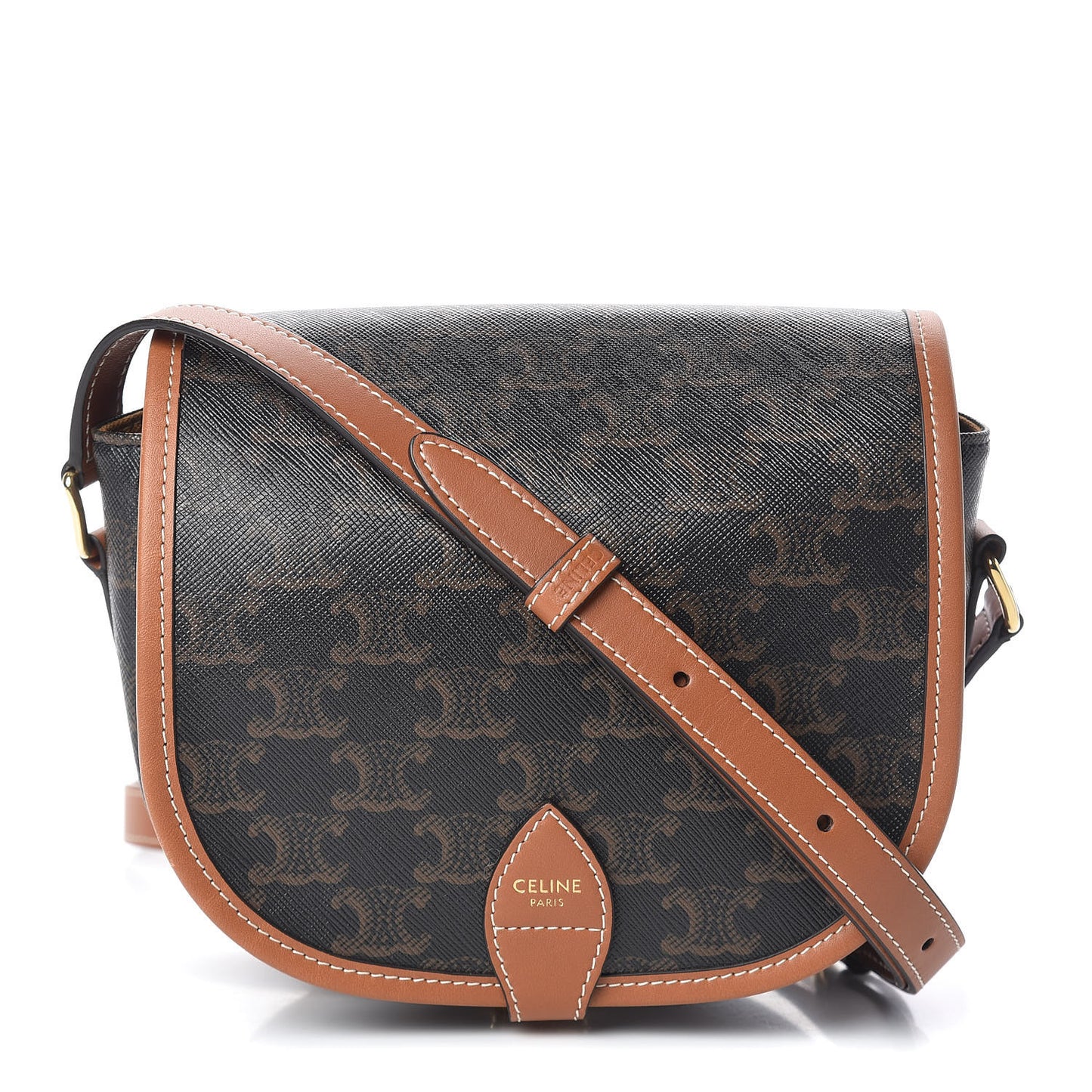 Triomphe Canvas Medium Folco Bag Tan