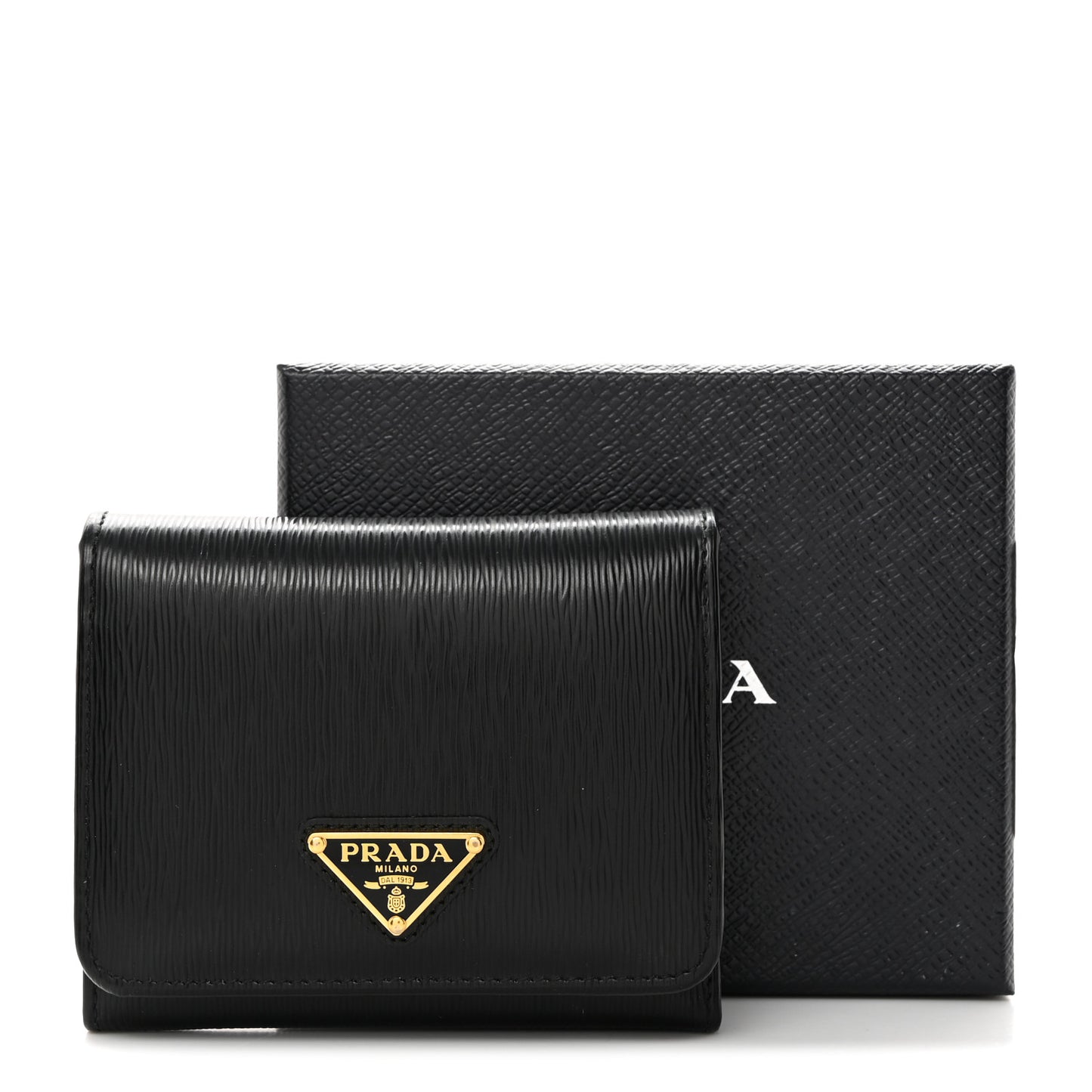 Vitello Move Tri-Fold Compact Wallet Black