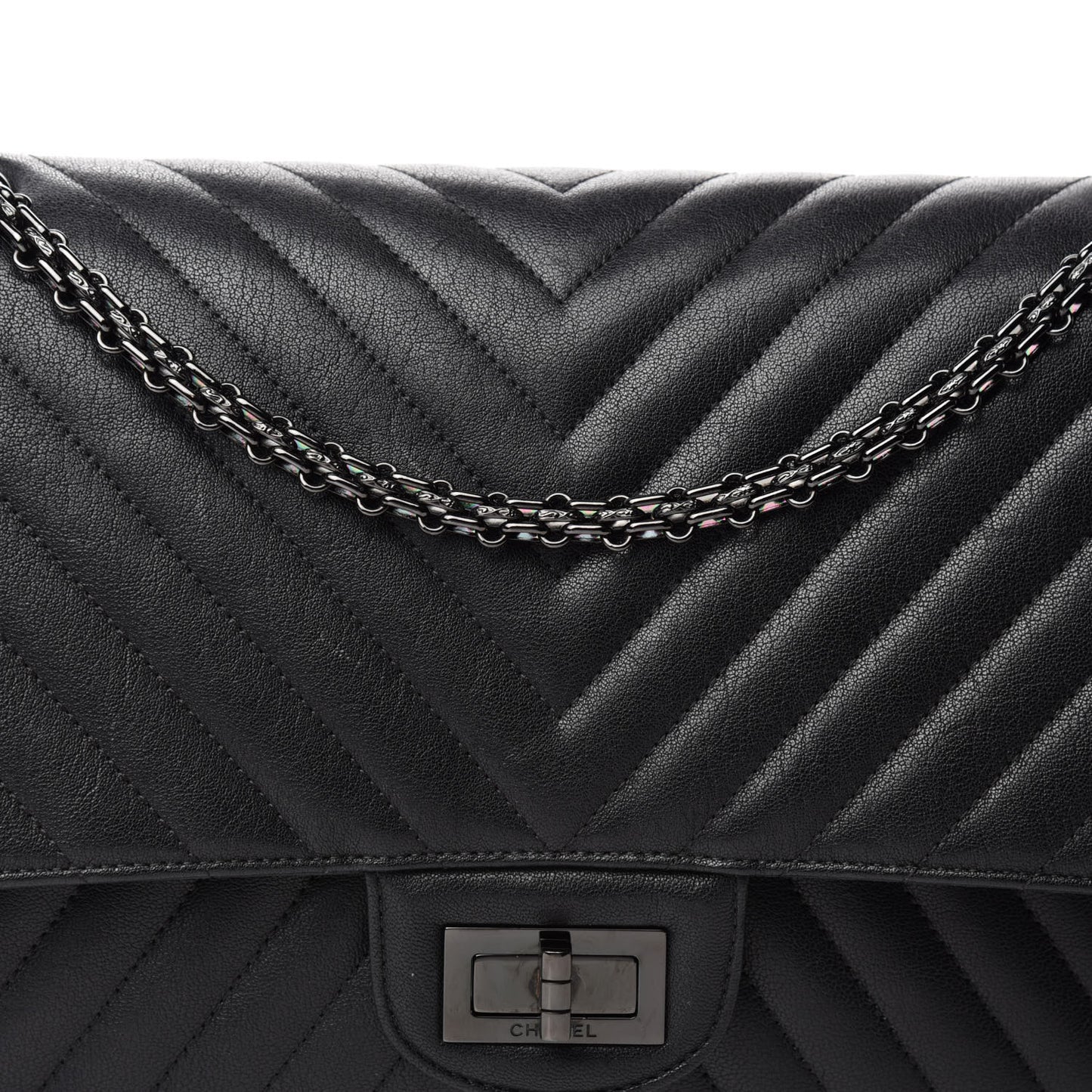 Sheepskin Chevron Quilted 2.55 Reissue 227 Flap So Black