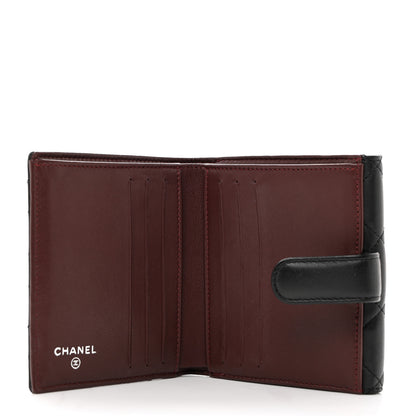 Chanel Lambskin Quilted Compact French Flap Wallet Black 6 of 10