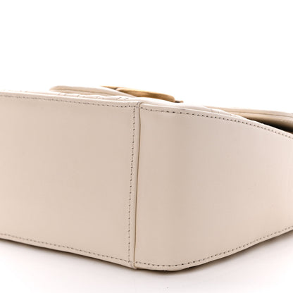 Gucci Calfskin Matelasse Mini GG Marmont Top Handle Shoulder Bag White 10 of 14