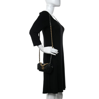 Chanel Goatskin Quilted Chanel 19 Glasses Case With Chain Black 2 of 11