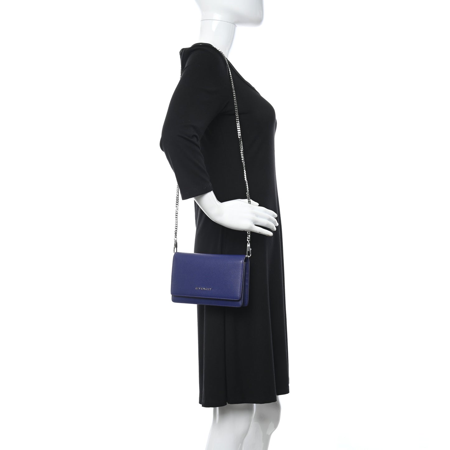 Sugar Goatskin Pandora Chain Wallet Cobalt Blue