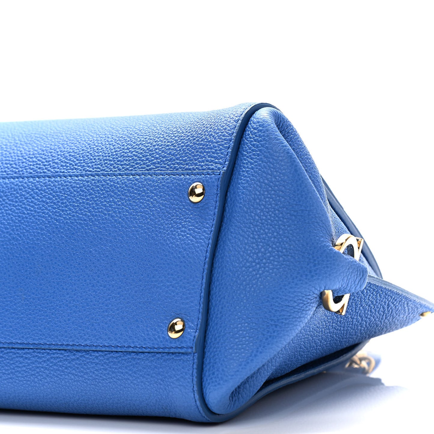 Grained Calfskin Sofia Satchel Blue