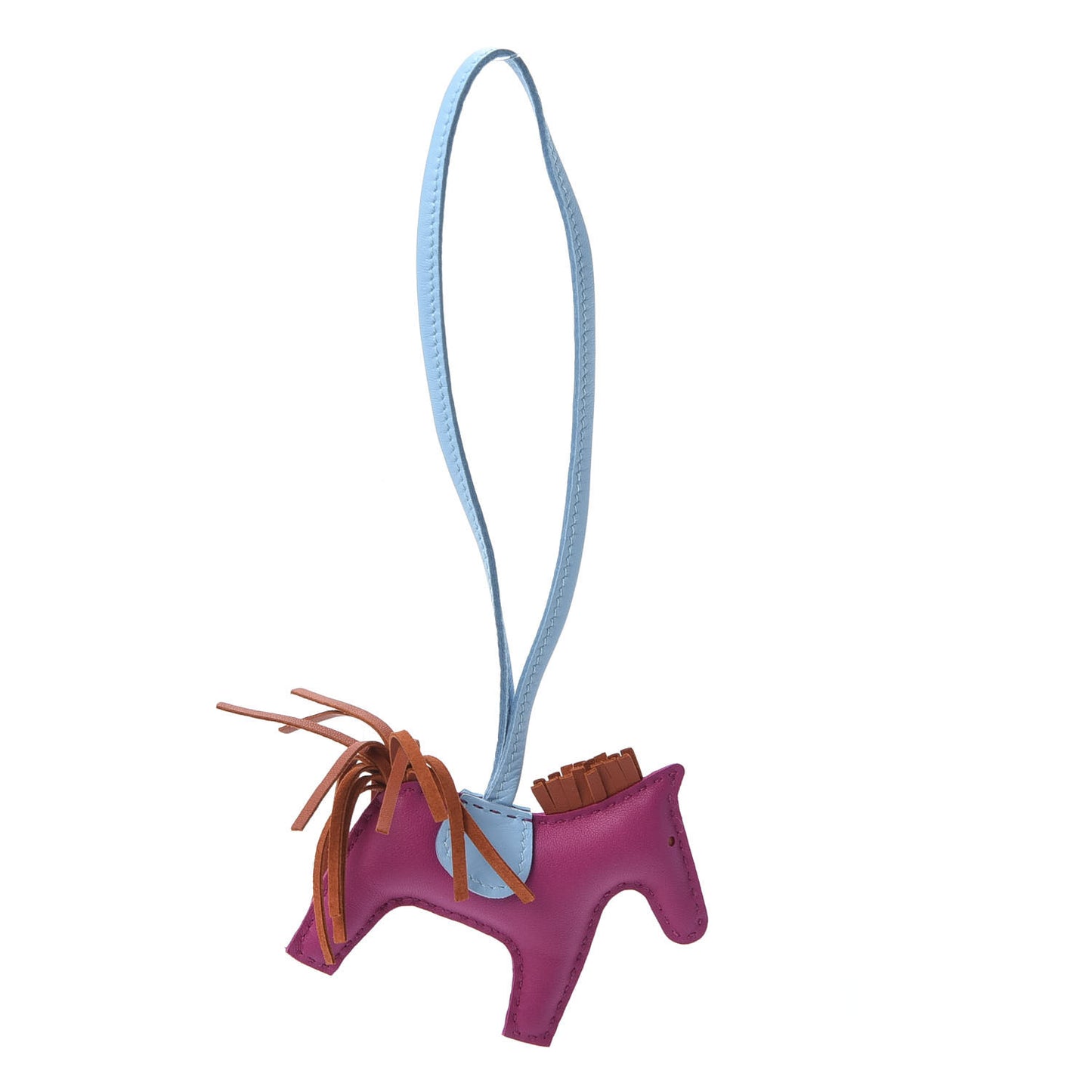 Milo Lambskin Grigri Rodeo Horse Bag Charm PM Rose Pourpre Cornaline Celeste