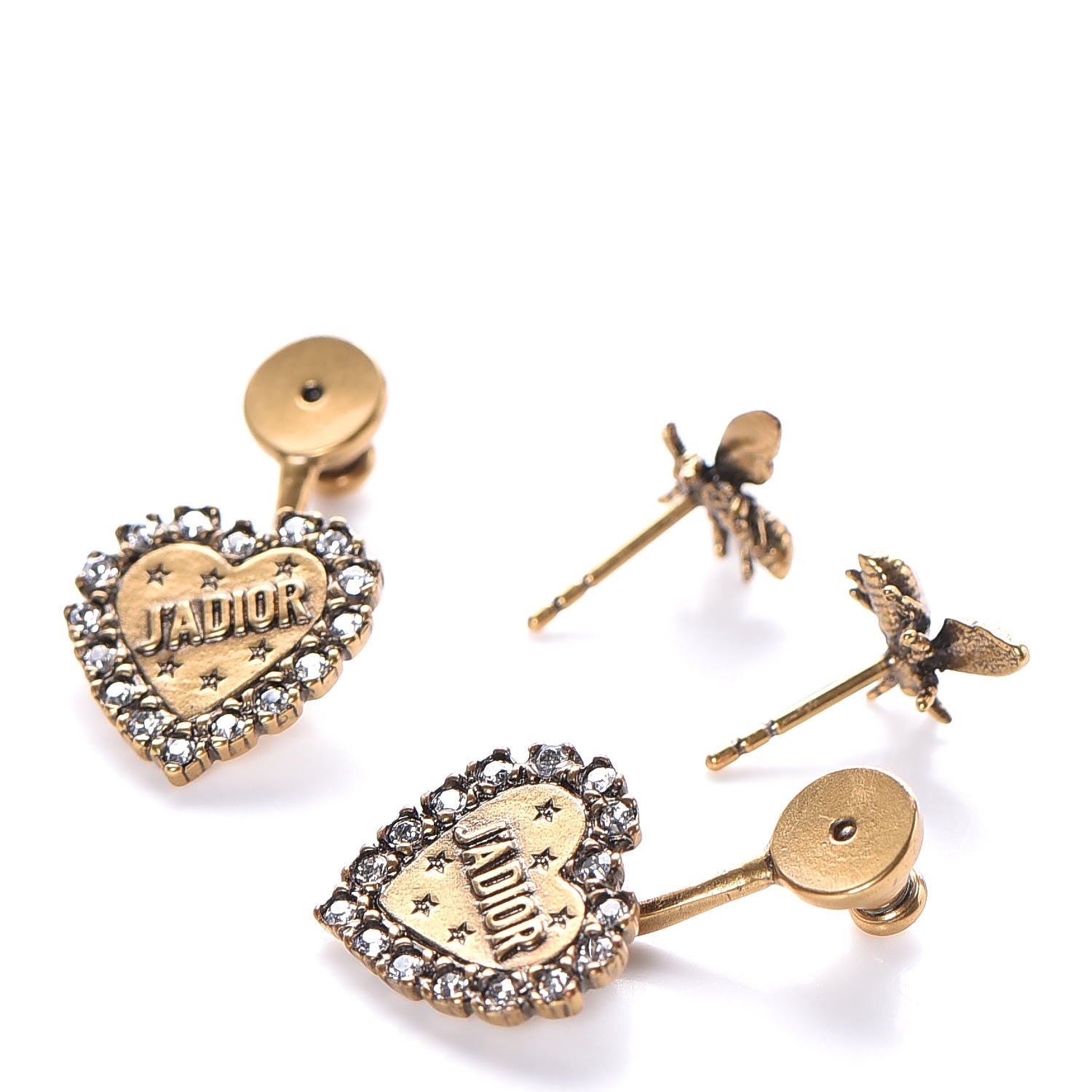 Christian Dior Metal Bee J'Adior Earrings Aged Gold 3 of 5