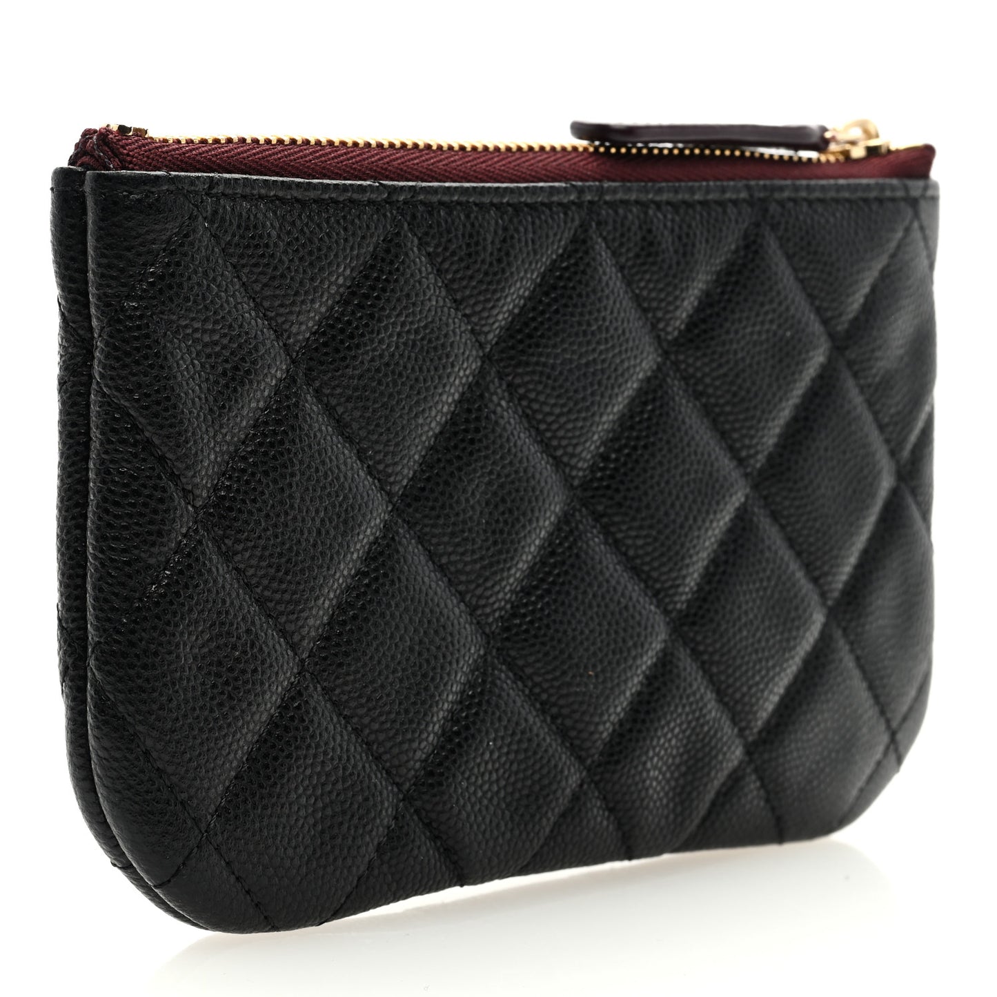 Caviar Quilted Small Cosmetic Case Black