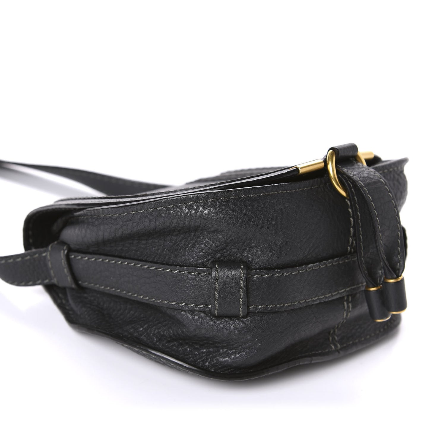 Calfskin Mini Marcie Round Crossbody Bag Black